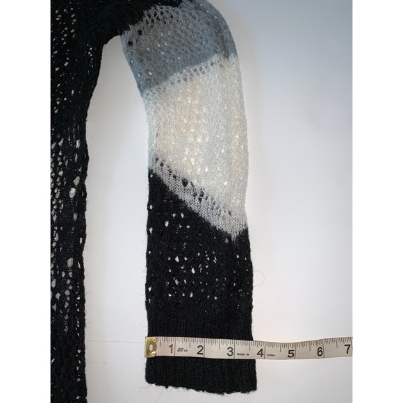 Bebe Soft Net Knit Black White Grey Sequins Sweater Size S - Picture 8 of 8